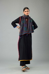 Grey hand crushed silk stole