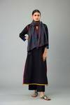 Grey hand crushed silk stole