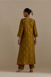 Olive Silk Straight Long Kurta Set