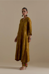 Olive Silk Straight Long Kurta