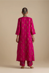 Fuchsia Silk Straight Long Kurta Set