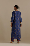 Blue Silk Straight Kurta With Straight Pants