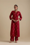Barn Red Silk Straight Kurta Set