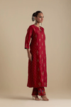 Barn Red Silk Straight Kurta Set
