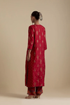 Barn Red Silk Straight Kurta With Side Panels