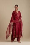 Barn Red Silk Organza Dupatta
