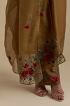 Olive Silk Organza Dupatta