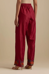Barn Red Silk Straight Pants