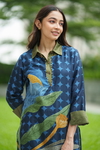 3Pc Dahlia Kurta Set - Olive Blue