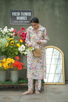 2Pc Iris Kurta Set - Cream Jaal