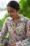 2Pc Iris Kurta Set - Cream Jaal
