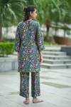 2Pc Rose Kurta Set - Black Jaal