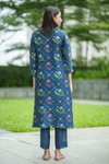 Tulip Kurta Set- Blue Geo