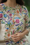 Tulip Kurta Set-Cream Jaal