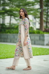 Tulip Kurta Set-Cream Jaal