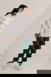 White Shirt & Green Pants Set