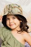 Kids Marbled Satin Bucket Hat - Sage Green