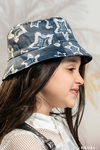 Kids Denim Print Bucket Hat