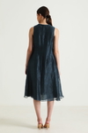 Indigo Printed Organza Jacket with Silk Chanderi Dress