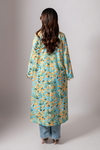 Linen Digital Print Aqua Summer Jacket
