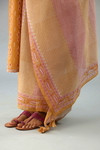 Mustrad Yellow Hand Block Printed Cotton Chanderi Dupatta