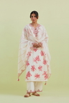 Pink And Off-White Cotton Straight Long Kurta Set