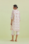Pink And Off-White Silk Chanderi Straight Short Kurta