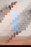 Denim Abstract Print Midi