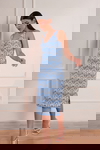 Denim Abstract Print Midi