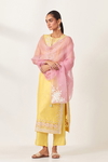 Yellow Slim Fit Straight Kurta Set