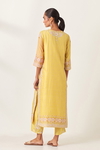 Yellow Slim Fit Straight Kurta Set
