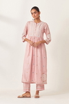 Pink Silk Gathered Kurta-Dress 