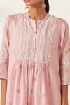 Pink Silk Gathered Kurta-Dress 