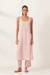 Pink Silk Gathered Kurta-Dress 