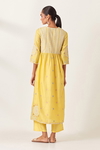 Yellow Silk Kurta Dress With Yellow Silk Straight Pants