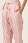 Pink Silk Straight Pants