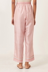 Pink Silk Straight Pants