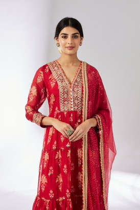 Joshna Tiered Anarkali Set