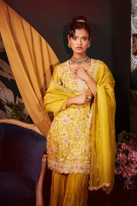 Lime Green Sharara Set