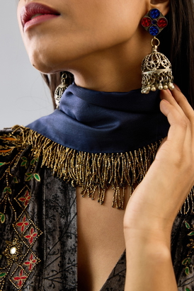 Blue Light Silk Narrow Stole