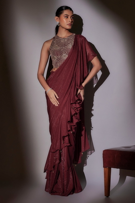 Sana Pre-Draped Frill Saree