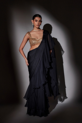 Shaina Pre-Draped Frill Saree