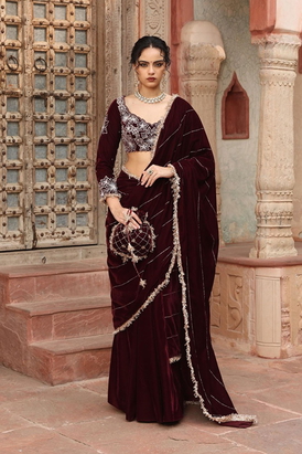 Wine Saree