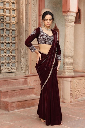 Wine Saree