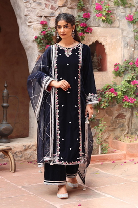 Navy Blue Kurta Set