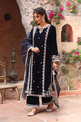 Navy Blue Kurta Set