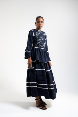 Wheat Top, Bib And Skirt