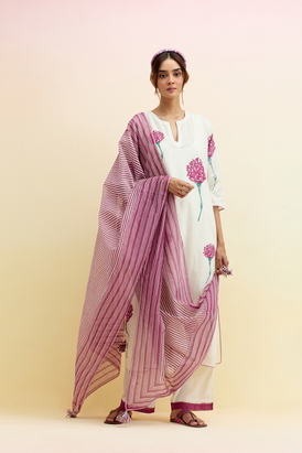 Orchid Pink Cotton Chanderi Dupatta