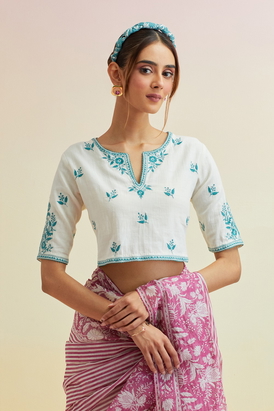 Off-White Cotton Blouse