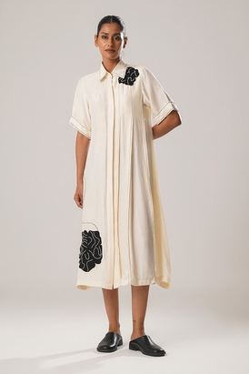 Mj Pleated Dress - White